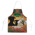 Personalised Rabbitohs Rugby ANZAC Day Apron Last Post Poppy We Will Remember Them