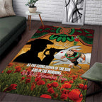 Personalised Rabbitohs Rugby ANZAC Day Area Rug Last Post Poppy We Will Remember Them