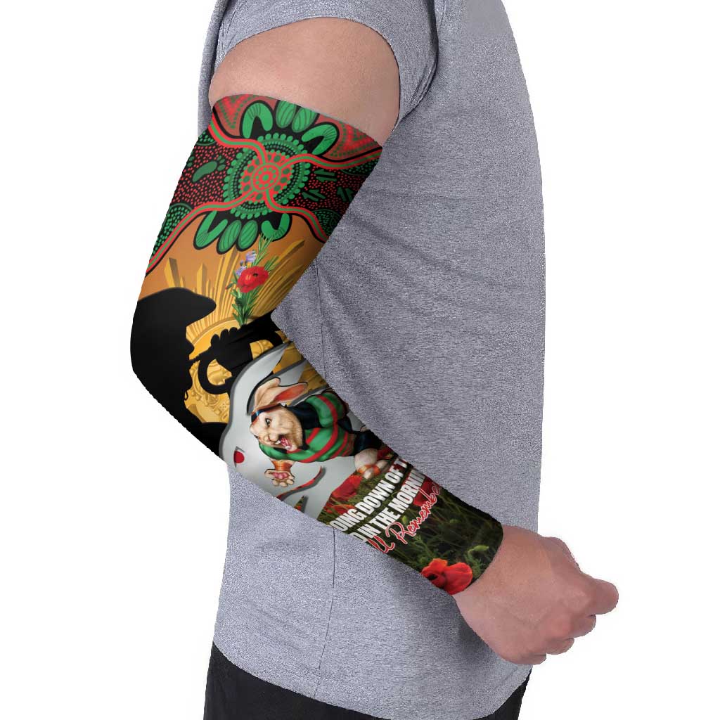 Personalised Rabbitohs Rugby ANZAC Day Arm Sleeves Last Post Poppy We Will Remember Them