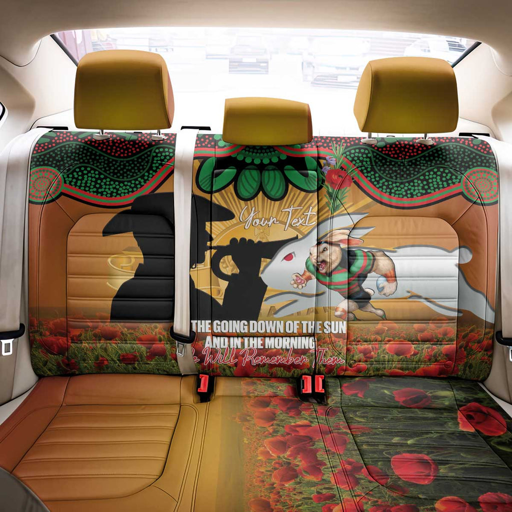 Personalised Rabbitohs Rugby ANZAC Day Back Car Seat Cover Last Post Poppy We Will Remember Them