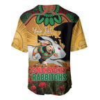 Personalised Rabbitohs Rugby ANZAC Day Baseball Jersey Last Post Poppy We Will Remember Them