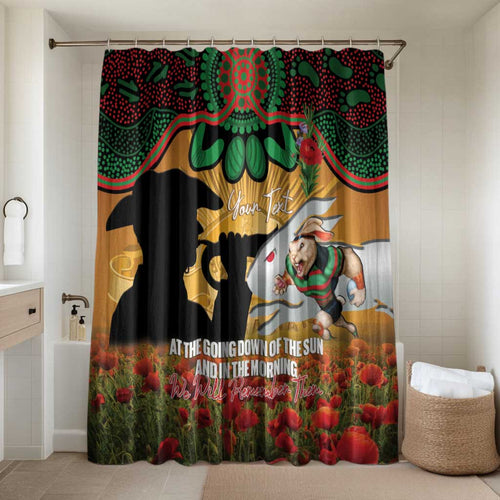 Personalised Rabbitohs Rugby ANZAC Day Bathroom Set Last Post Poppy We Will Remember Them