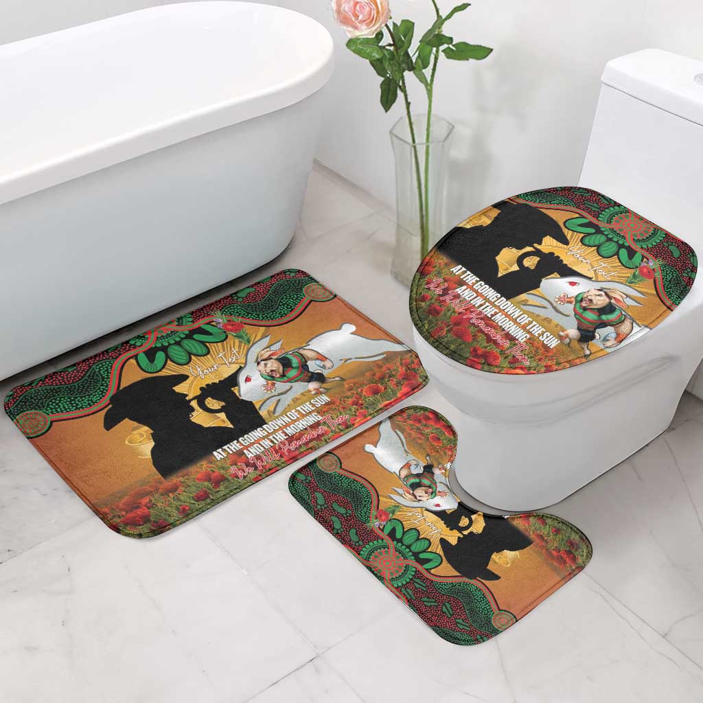 Personalised Rabbitohs Rugby ANZAC Day Bathroom Set Last Post Poppy We Will Remember Them