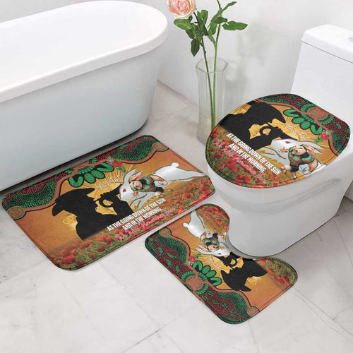 Personalised Rabbitohs Rugby ANZAC Day Bathroom Set Last Post Poppy We Will Remember Them
