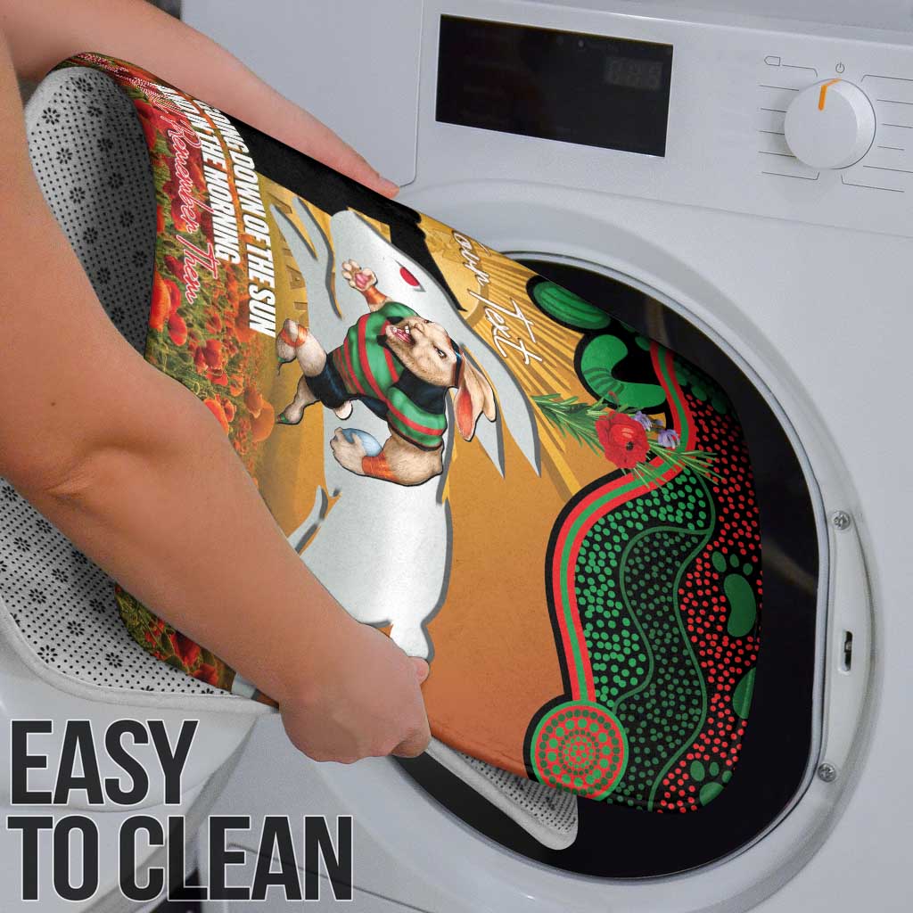 Personalised Rabbitohs Rugby ANZAC Day Bathroom Set Last Post Poppy We Will Remember Them