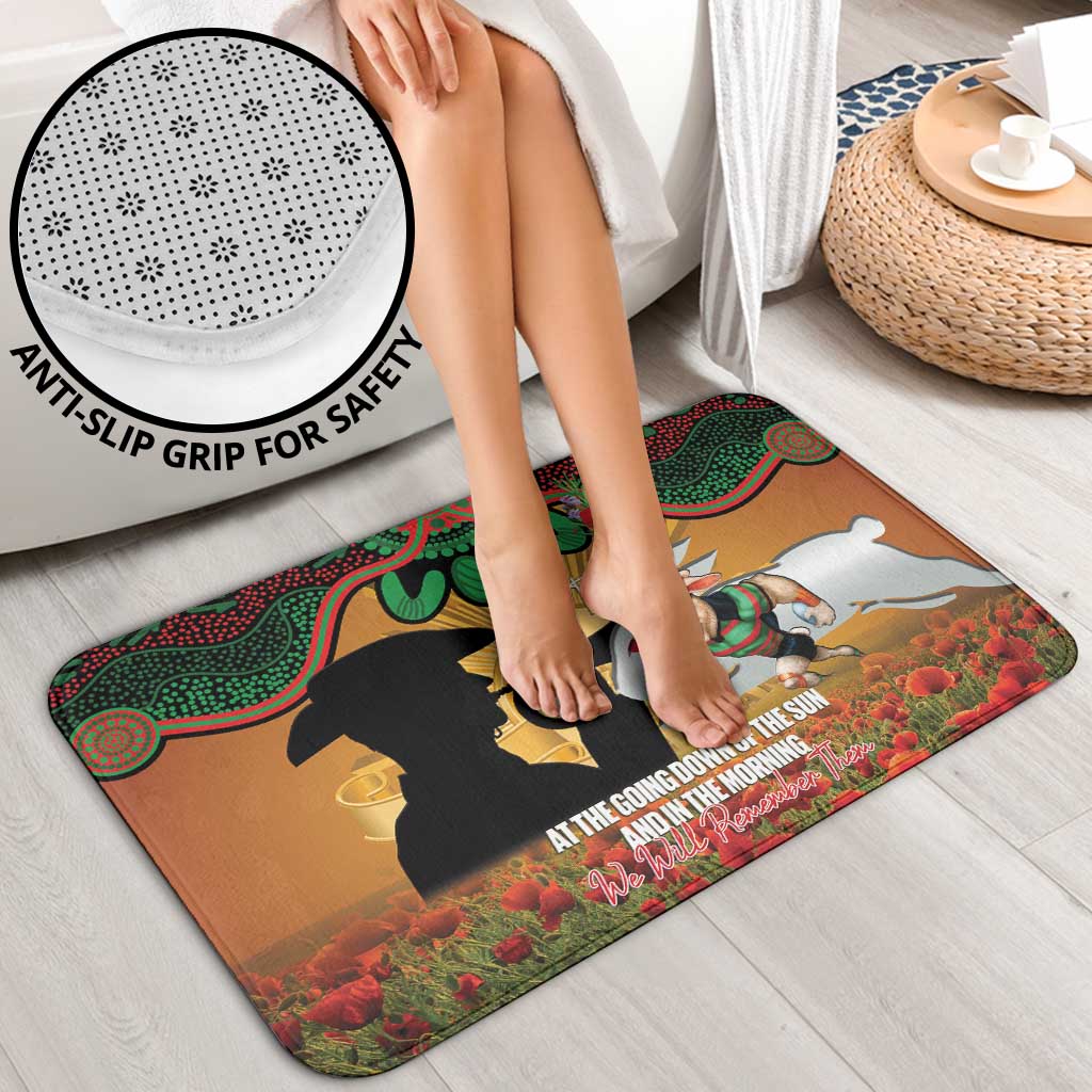 Personalised Rabbitohs Rugby ANZAC Day Bathroom Set Last Post Poppy We Will Remember Them