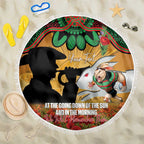 Personalised Rabbitohs Rugby ANZAC Day Beach Blanket Last Post Poppy We Will Remember Them