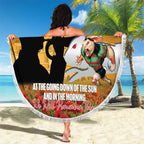 Personalised Rabbitohs Rugby ANZAC Day Beach Blanket Last Post Poppy We Will Remember Them
