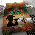 Personalised Rabbitohs Rugby ANZAC Day Bedding Set Last Post Poppy We Will Remember Them