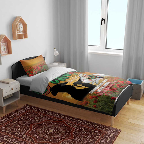 Personalised Rabbitohs Rugby ANZAC Day Bedding Set Last Post Poppy We Will Remember Them