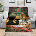 Personalised Rabbitohs Rugby ANZAC Day Blanket Last Post Poppy We Will Remember Them