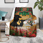 Personalised Rabbitohs Rugby ANZAC Day Blanket Last Post Poppy We Will Remember Them