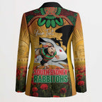 Personalised Rabbitohs Rugby ANZAC Day Blazer Last Post Poppy We Will Remember Them