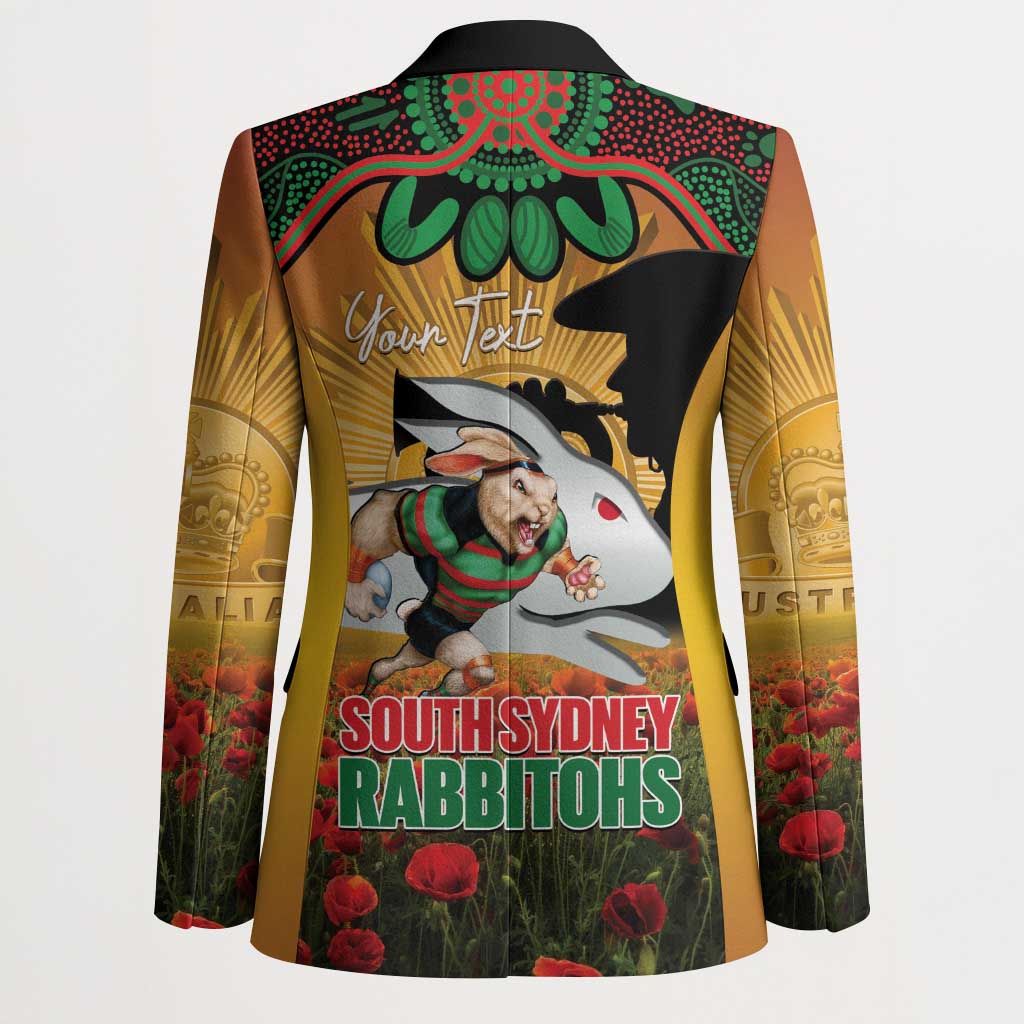Personalised Rabbitohs Rugby ANZAC Day Blazer Last Post Poppy We Will Remember Them