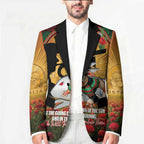 Personalised Rabbitohs Rugby ANZAC Day Blazer Last Post Poppy We Will Remember Them