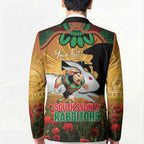 Personalised Rabbitohs Rugby ANZAC Day Blazer Last Post Poppy We Will Remember Them