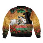 Personalised Rabbitohs Rugby ANZAC Day Bomber Jacket Last Post Poppy We Will Remember Them