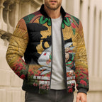 Personalised Rabbitohs Rugby ANZAC Day Bomber Puffer Jacket Last Post Poppy We Will Remember Them