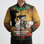 Personalised Rabbitohs Rugby ANZAC Day Bomber Puffer Jacket Last Post Poppy We Will Remember Them