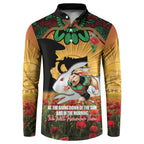 Personalised Rabbitohs Rugby ANZAC Day Button Sweatshirt Last Post Poppy We Will Remember Them