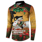 Personalised Rabbitohs Rugby ANZAC Day Button Sweatshirt Last Post Poppy We Will Remember Them