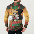Personalised Rabbitohs Rugby ANZAC Day Button Sweatshirt Last Post Poppy We Will Remember Them