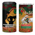 Personalised Rabbitohs Rugby ANZAC Day 4 in 1 Can Cooler Tumbler Last Post Poppy We Will Remember Them