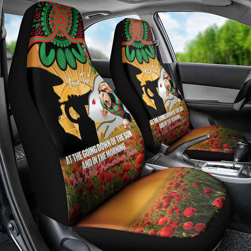 Personalised Rabbitohs Rugby ANZAC Day Car Seat Cover Last Post Poppy We Will Remember Them