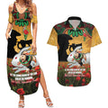 Personalised Rabbitohs Rugby ANZAC Day Couples Matching Summer Maxi Dress and Hawaiian Shirt Last Post Poppy We Will Remember Them