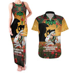 Personalised Rabbitohs Rugby ANZAC Day Couples Matching Tank Maxi Dress and Hawaiian Shirt Last Post Poppy We Will Remember Them