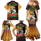 Personalised Rabbitohs Rugby ANZAC Day Family Matching Mermaid Dress and Hawaiian Shirt Last Post Poppy We Will Remember Them