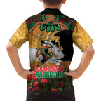 Personalised Rabbitohs Rugby ANZAC Day Family Matching Off Shoulder Short Dress and Hawaiian Shirt Last Post Poppy We Will Remember Them