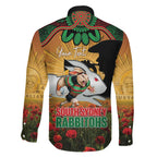 Personalised Rabbitohs Rugby ANZAC Day Family Matching Puletasi and Hawaiian Shirt Last Post Poppy We Will Remember Them