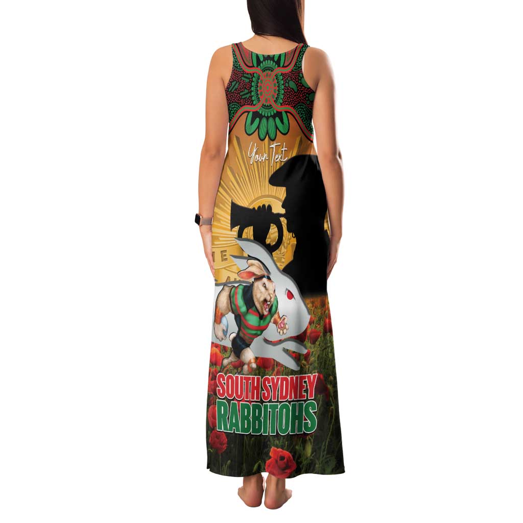 Personalised Rabbitohs Rugby ANZAC Day Family Matching Tank Maxi Dress and Hawaiian Shirt Last Post Poppy We Will Remember Them