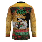 Personalised Rabbitohs Rugby ANZAC Day Hockey Jersey Last Post Poppy We Will Remember Them