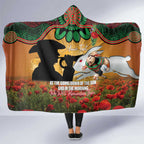 Personalised Rabbitohs Rugby ANZAC Day Hooded Blanket Last Post Poppy We Will Remember Them
