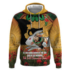 Personalised Rabbitohs Rugby ANZAC Day Hoodie Last Post Poppy We Will Remember Them