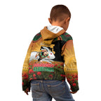 Personalised Rabbitohs Rugby ANZAC Day Kid Hoodie Last Post Poppy We Will Remember Them