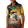 Personalised Rabbitohs Rugby ANZAC Day Kid Polo Shirt Last Post Poppy We Will Remember Them