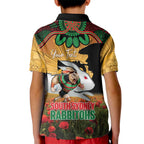 Personalised Rabbitohs Rugby ANZAC Day Kid Polo Shirt Last Post Poppy We Will Remember Them