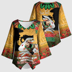 Personalised Rabbitohs Rugby ANZAC Day Kimono Sleeve Blouse Last Post Poppy We Will Remember Them