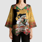 Personalised Rabbitohs Rugby ANZAC Day Kimono Sleeve Blouse Last Post Poppy We Will Remember Them