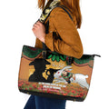 Personalised Rabbitohs Rugby ANZAC Day Leather Tote Bag Last Post Poppy We Will Remember Them