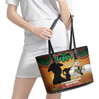 Personalised Rabbitohs Rugby ANZAC Day Leather Tote Bag Last Post Poppy We Will Remember Them