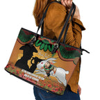 Personalised Rabbitohs Rugby ANZAC Day Leather Tote Bag Last Post Poppy We Will Remember Them