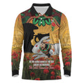 Personalised Rabbitohs Rugby ANZAC Day Long Sleeve Polo Shirt Last Post Poppy We Will Remember Them