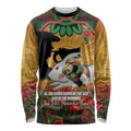 Personalised Rabbitohs Rugby ANZAC Day Long Sleeve Shirt Last Post Poppy We Will Remember Them