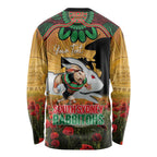 Personalised Rabbitohs Rugby ANZAC Day Long Sleeve Shirt Last Post Poppy We Will Remember Them