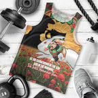 Personalised Rabbitohs Rugby ANZAC Day Men Tank Top Last Post Poppy We Will Remember Them