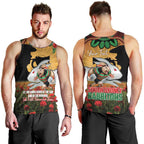 Personalised Rabbitohs Rugby ANZAC Day Men Tank Top Last Post Poppy We Will Remember Them